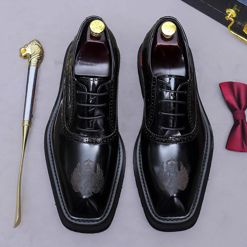 Totem Square Toe Brogue Oxford Shoes For Men 25888