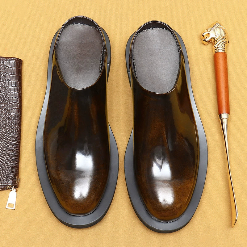 Slip-On Thick-Sole Chunky-Toe Dress Slippers for Men 23670