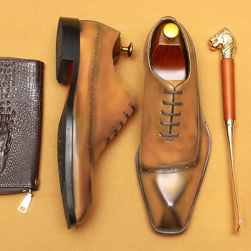 Erste Schicht Rindsleder Herren Lederschuhe Herren Lederschuhe Echtes Leder England Stil Brogue Business Abendgarderobe Schuhe68878 