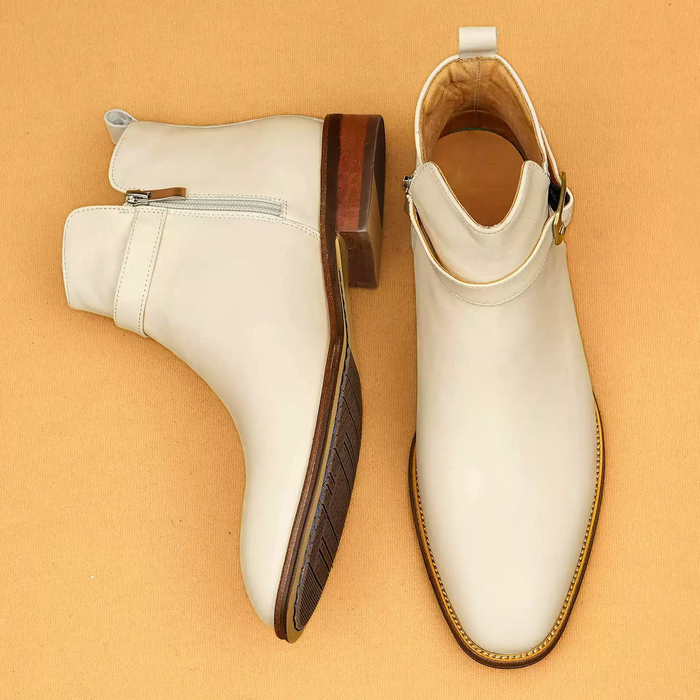 Men’s New Genuine Leather Light-Tone Boots 96196