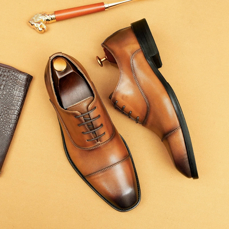 Men’s Full-Grain Leather Cap-Toe Oxford Shoes 20613