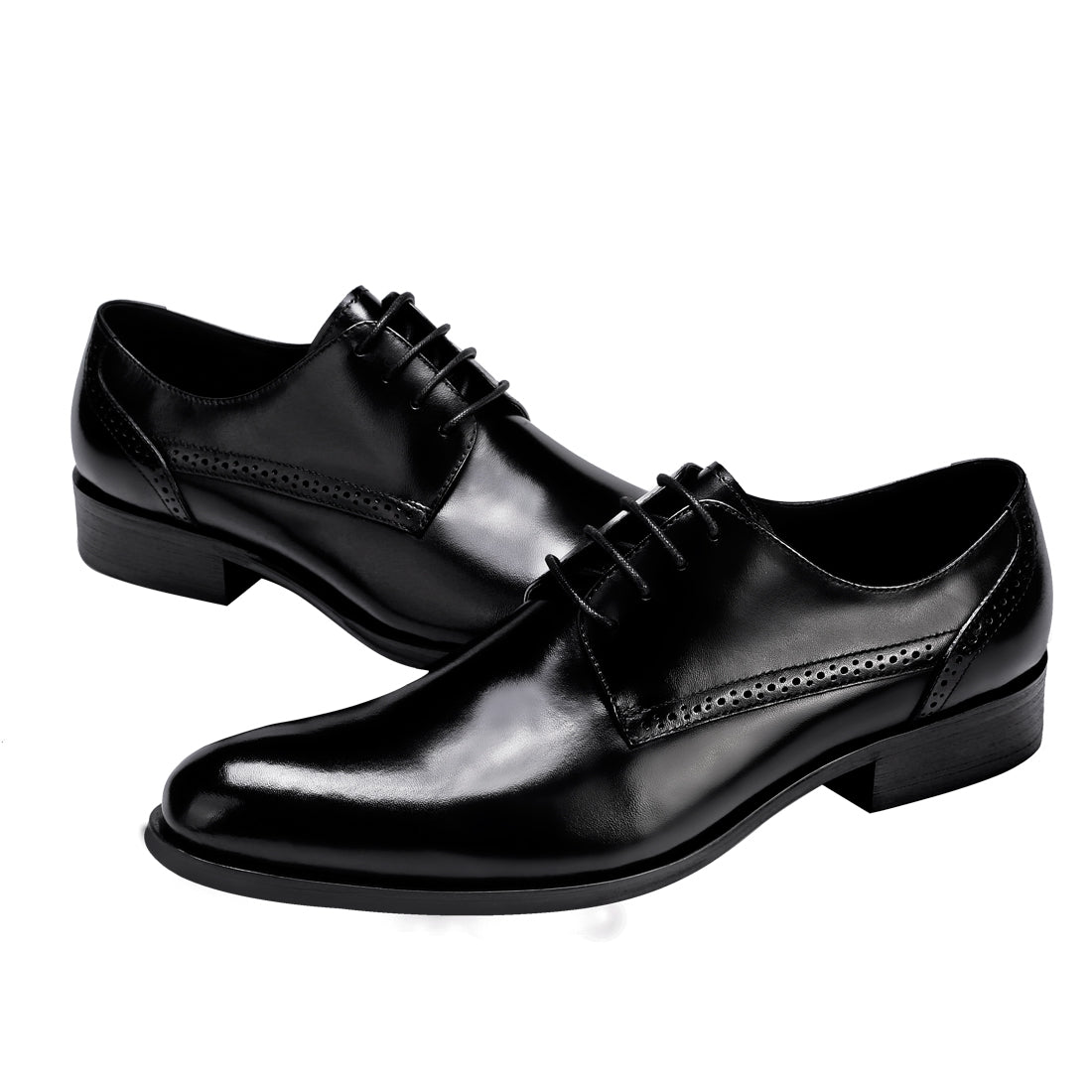 Chaussures en cuir de vachette de première couche pour hommes Chaussures d'affaires en cuir à lacets britanniques pour hommes Chaussures formelles en cuir de vachette de première couche23107 