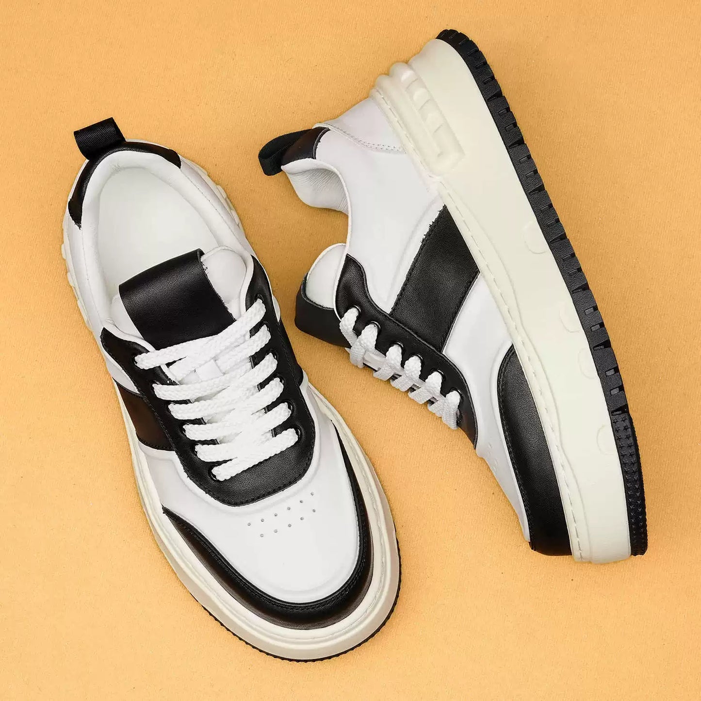 Men’s New Genuine Leather Lace-Up Casual Sneakers 88001