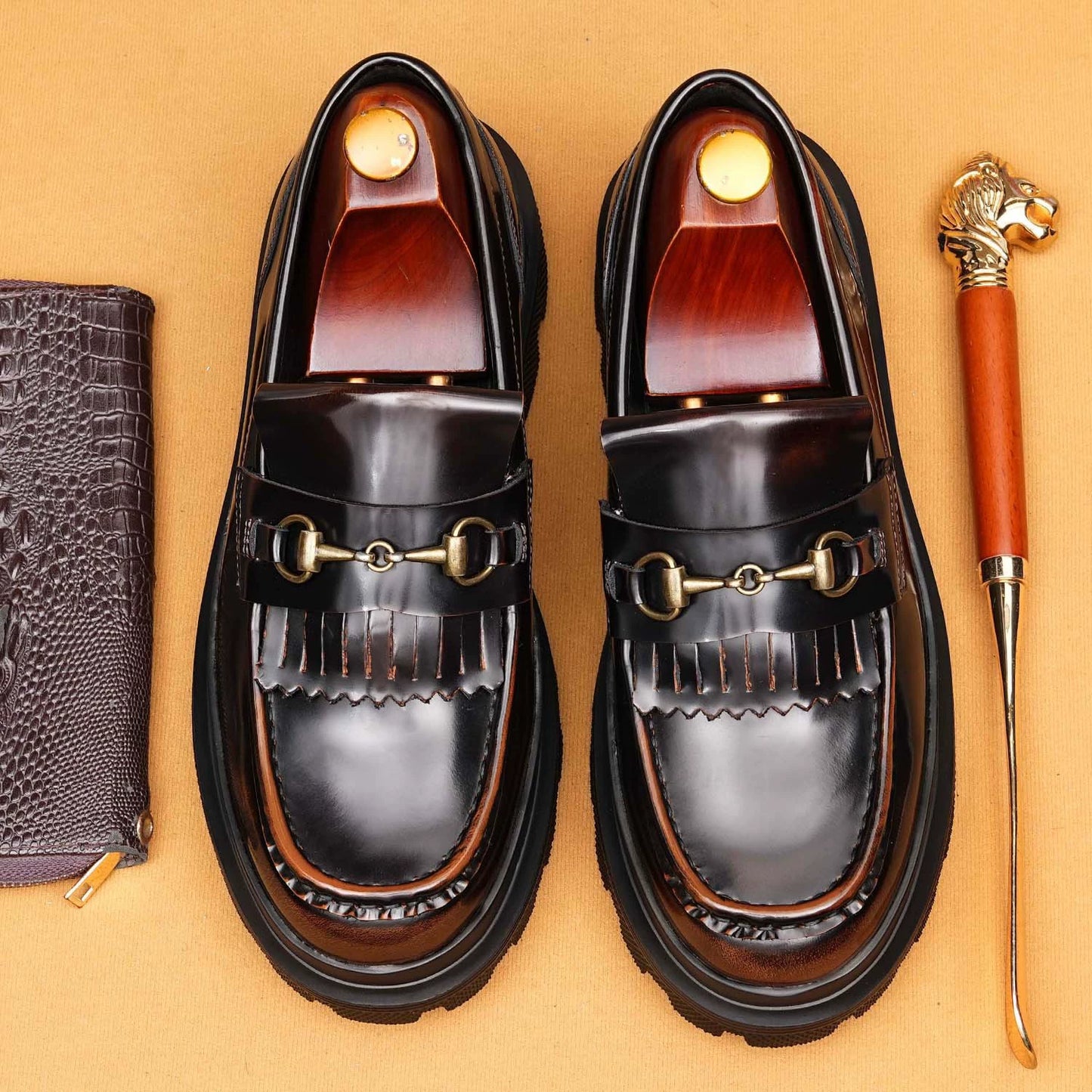 Men’s Thick-Sole Elevator Loafers 86223