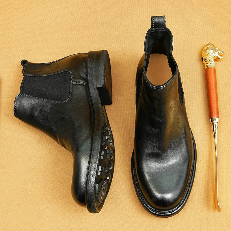 (Ships in 6 days)Men's Goodyear Welted Horsehide Chelsea Boots 82712