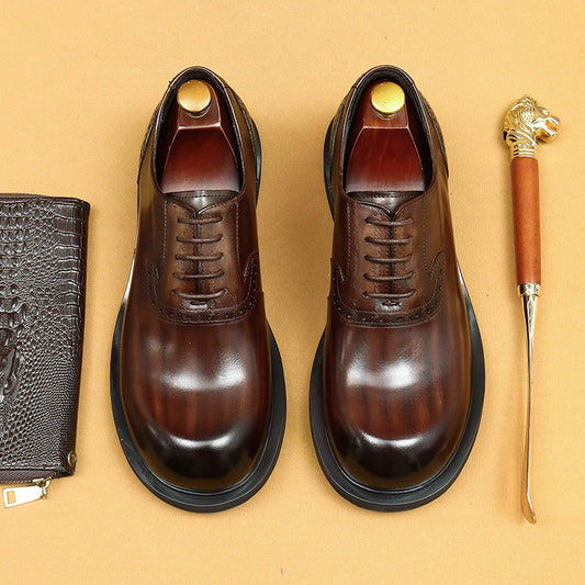 Men’s Round-Toe Brogue Oxford Shoes 89621