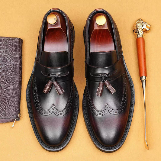 Men’s Brogue Tassel Loafers shoes 65176