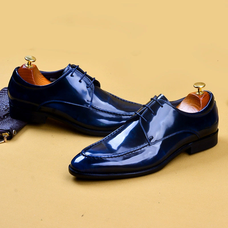 Business herren Schuhe Formale Casual Schuhe Britischen Leder Lackleder Gebürstet Atmungsaktiv Spitz Hochzeit Leder Schuhe männliche shoes68110 