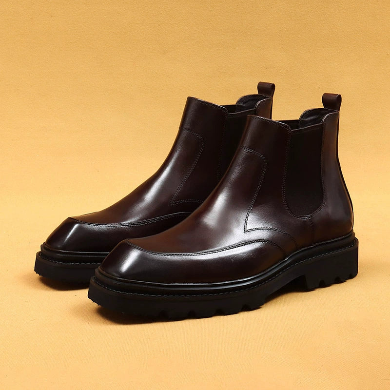 Men’s Square-Toe Chunky-Sole Chelsea Boots 86212
