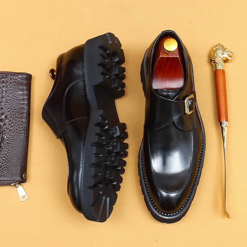 Men’s Genuine Leather British Monk Shoes 96151