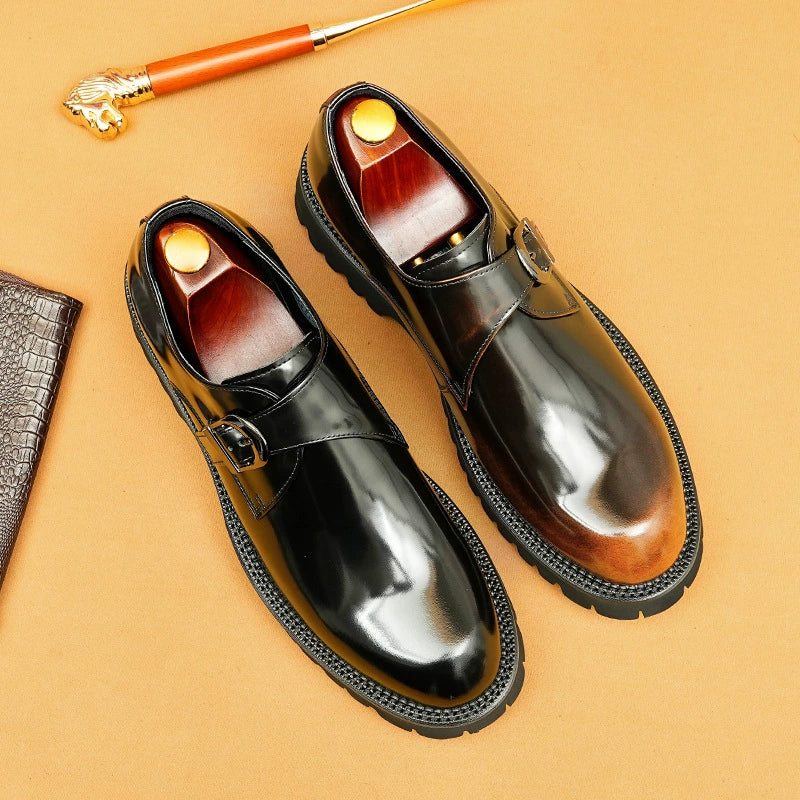 Men’s Chunky-Sole Monk Strap Shoes 23681