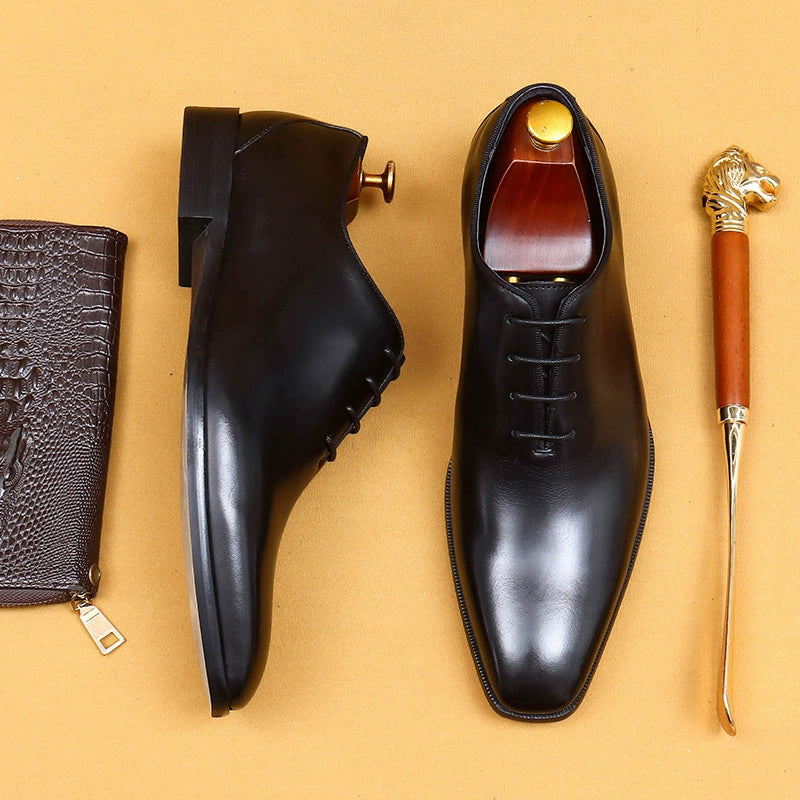 Men’s Handmade One-Piece Oxford Shoes 65121