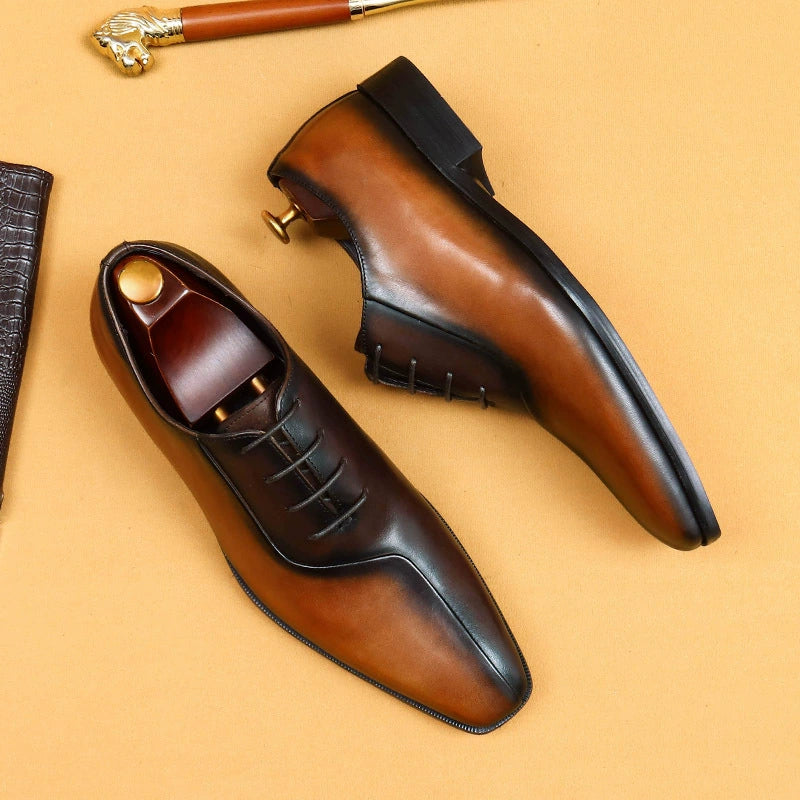 Men’s Two-Tone Genuine Leather Oxfords 65123