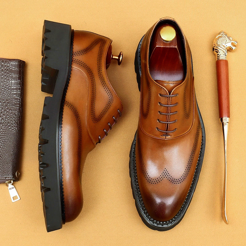 Men’s British Full-Grain Leather Formal Business Shoes 96127