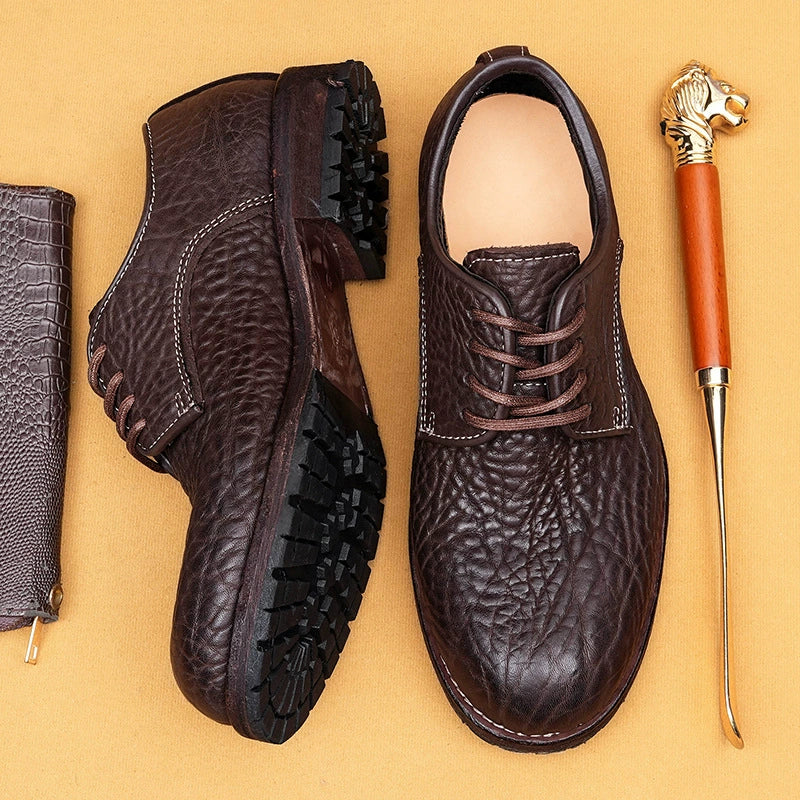 (Ships in 6 days)Men’s Genuine Alligator-Print Leather Shoes 1570-02