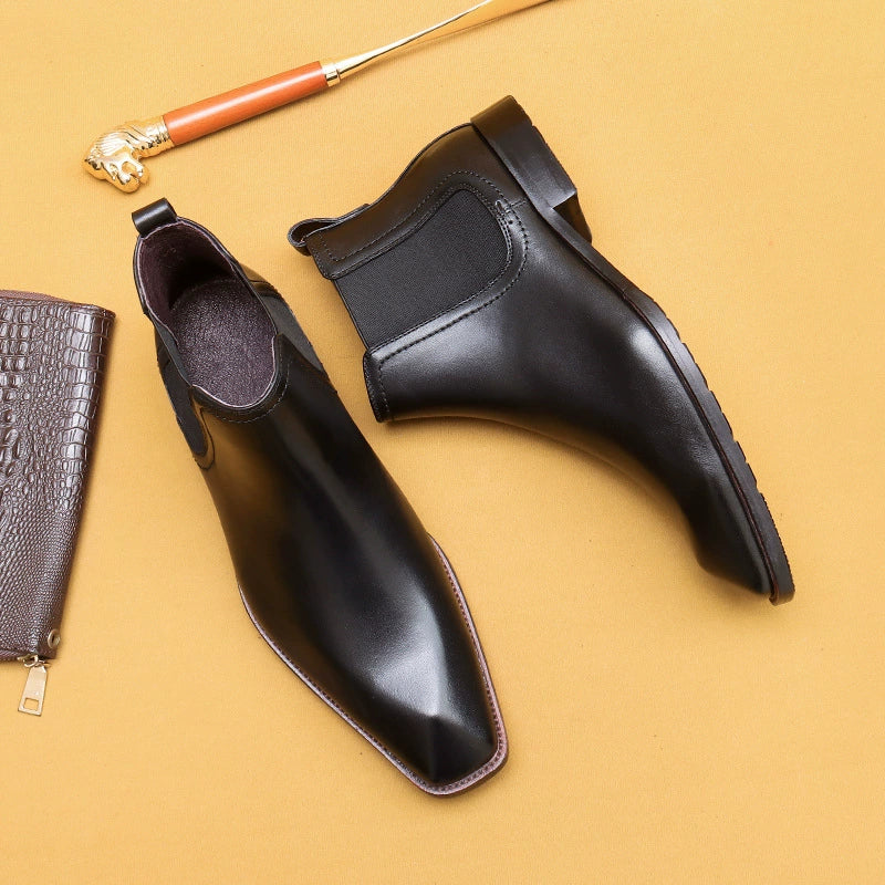 Men's Winter Warm Genuine Leather Business Boots 68897