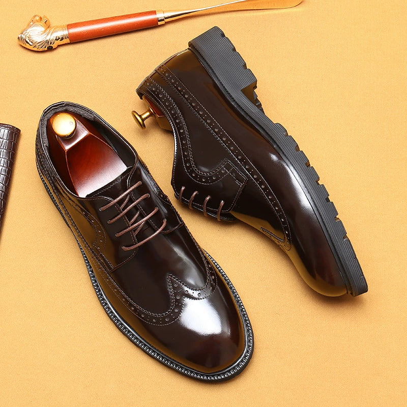 Men’s Genuine Leather Derby Shoes 96118