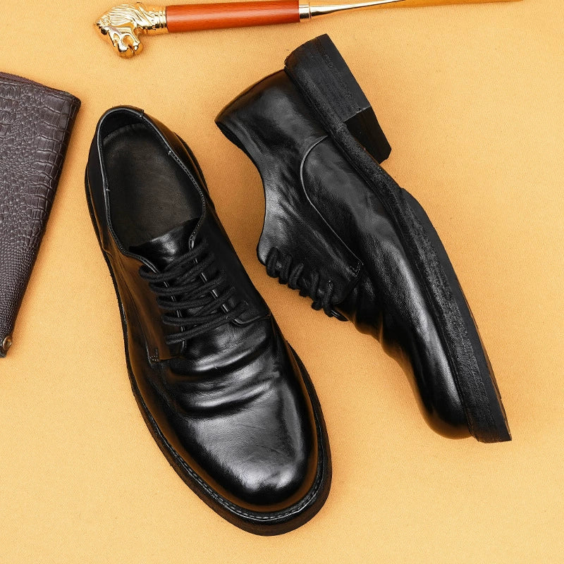 (Ships in 6 days)Men’s Horsehide British Cap-Toe Oxford Shoes 76010