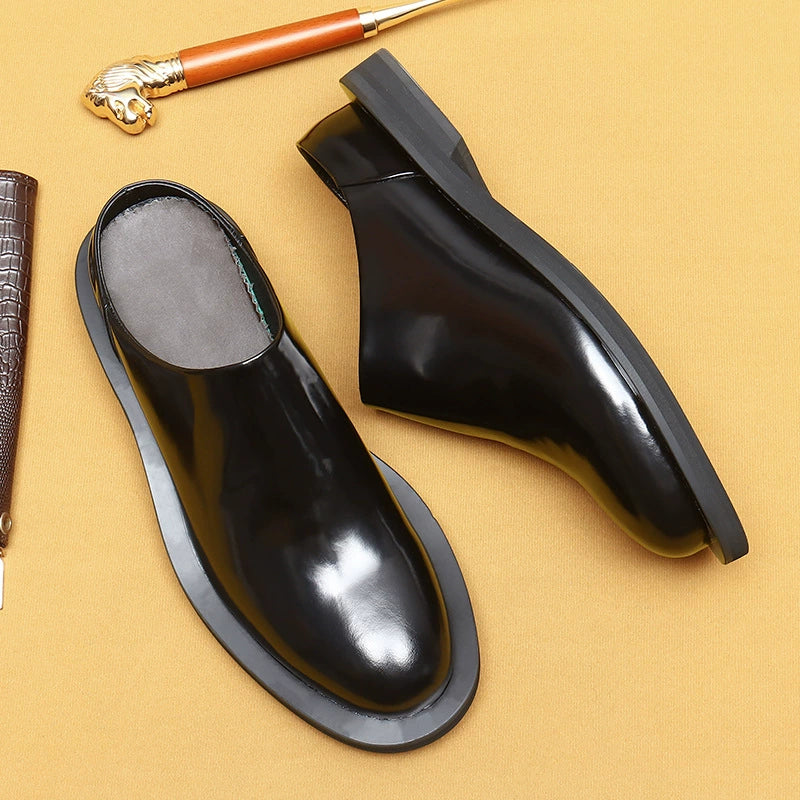 Slip-On Thick-Sole Chunky-Toe Dress Slippers for Men 23670