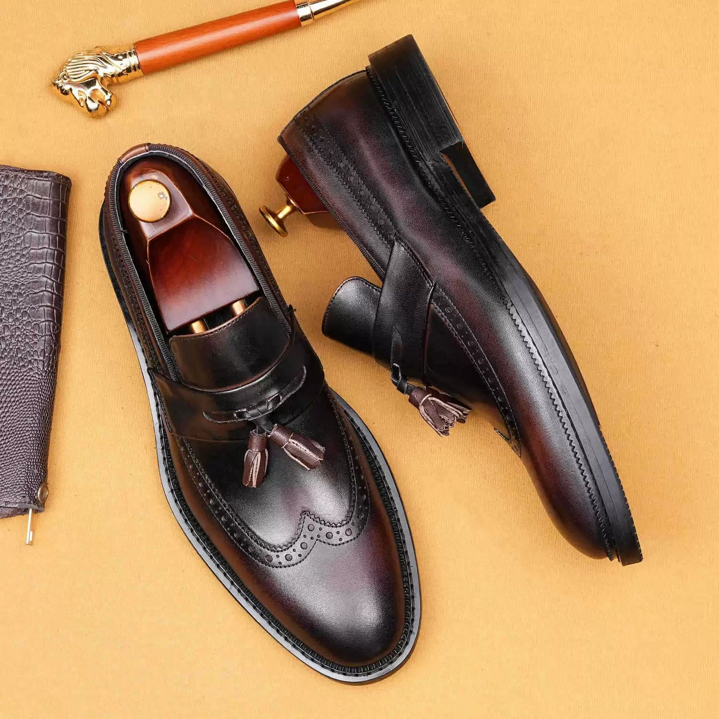 Men’s Brogue Tassel Loafers shoes 65176