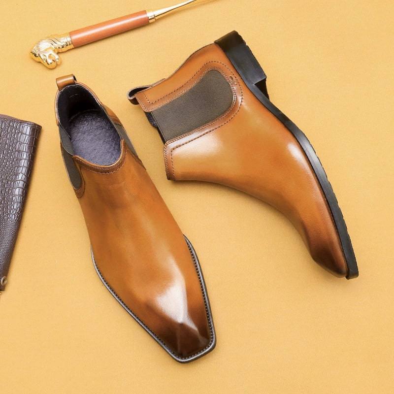 Men's Winter Warm Genuine Leather Business Boots 68897