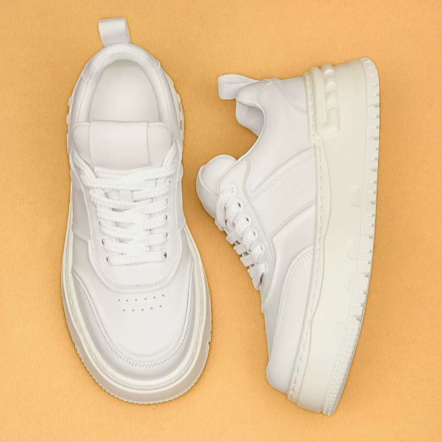 Men’s New Genuine Leather Lace-Up Casual Sneakers 88001