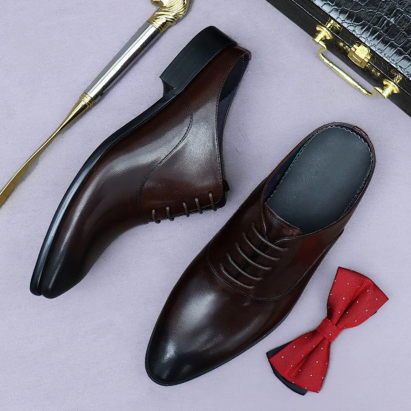 Genuine leather closed-toe slip-on casual men's leather shoes 65165