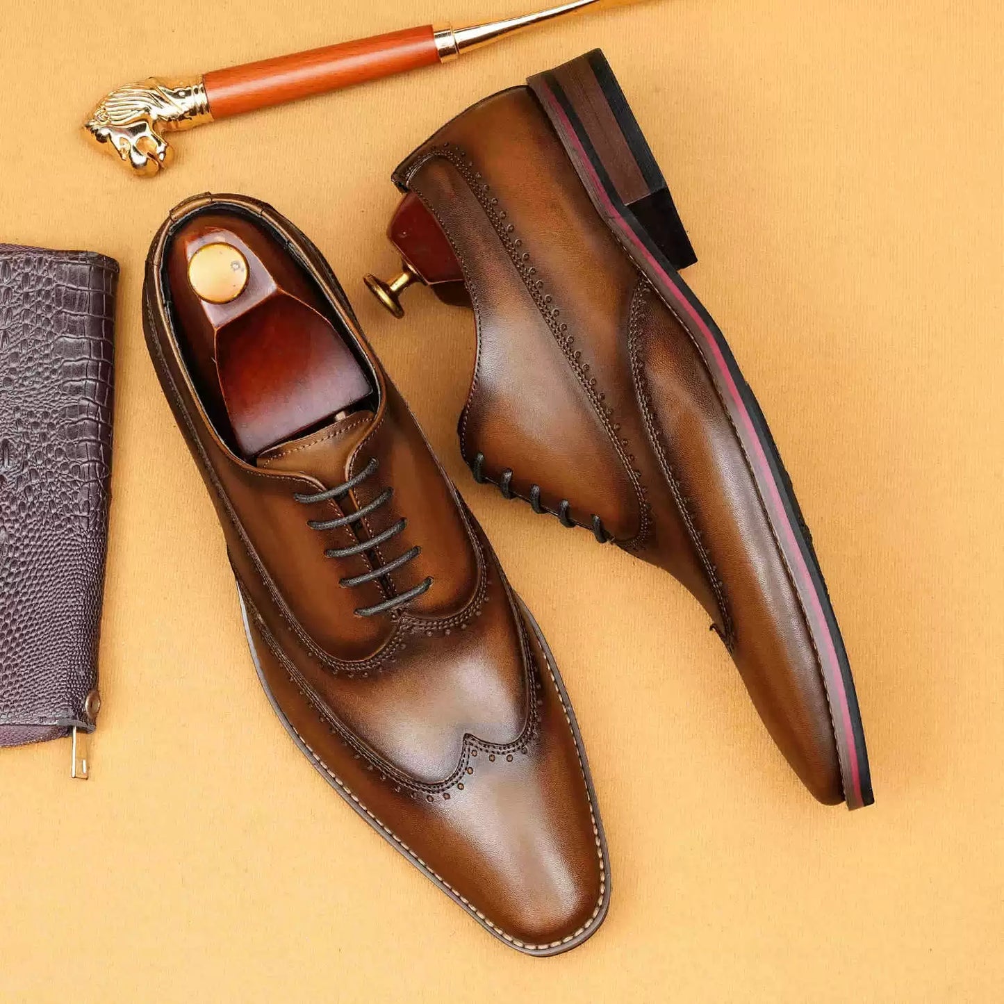 Men’s British Retro Genuine Leather Dress Shoes 65183