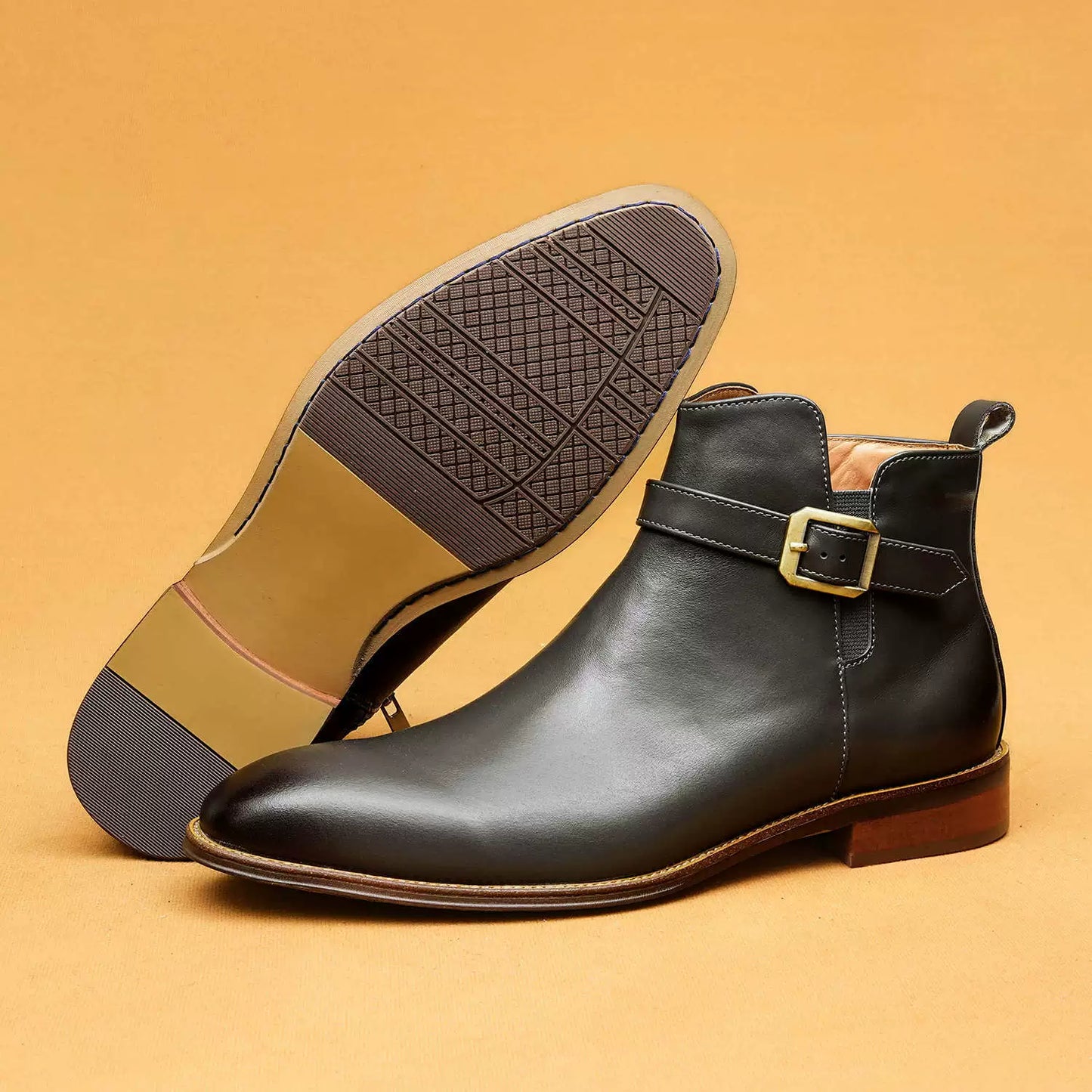 Men’s New Genuine Leather Light-Tone Boots 96196