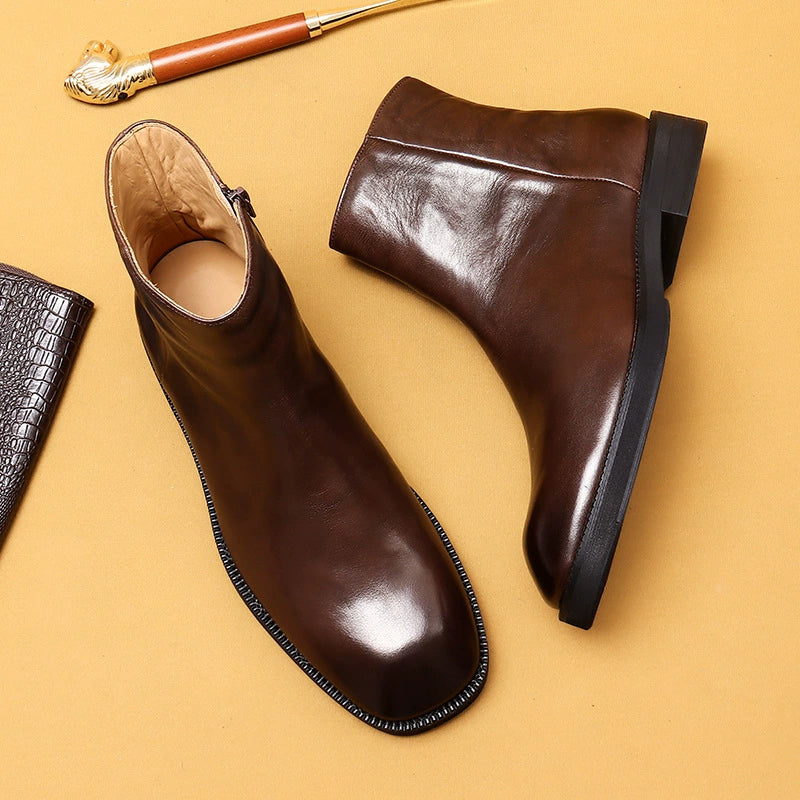 Men’s Square-Toe Vintage Biker Boots 96122