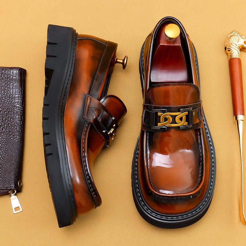 Men’s Thick-Sole Elevator Loafers 96123