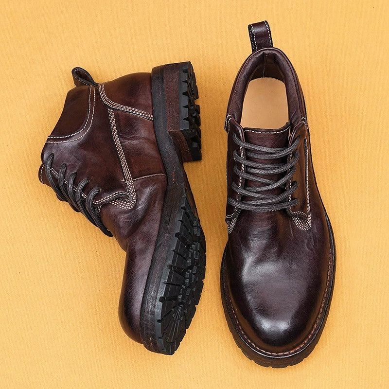 (Ships in 6 days)Men’s High-End Horsehide Vintage Work Boots 1570A-11