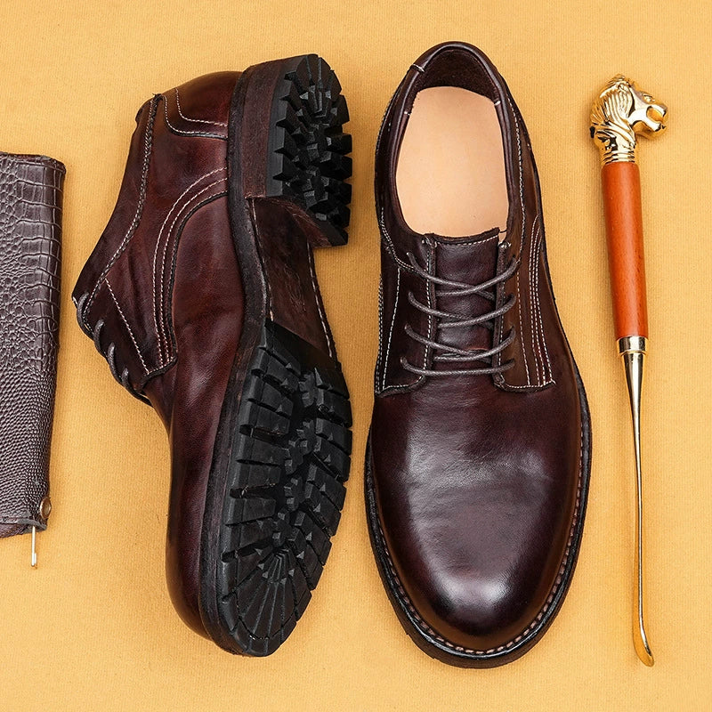 (Ships in 6 days)Men’s Horsehide Goodyear Welt Derby Shoes 1571-1