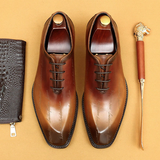 Men’s Genuine Leather Brogue Oxfords 65170