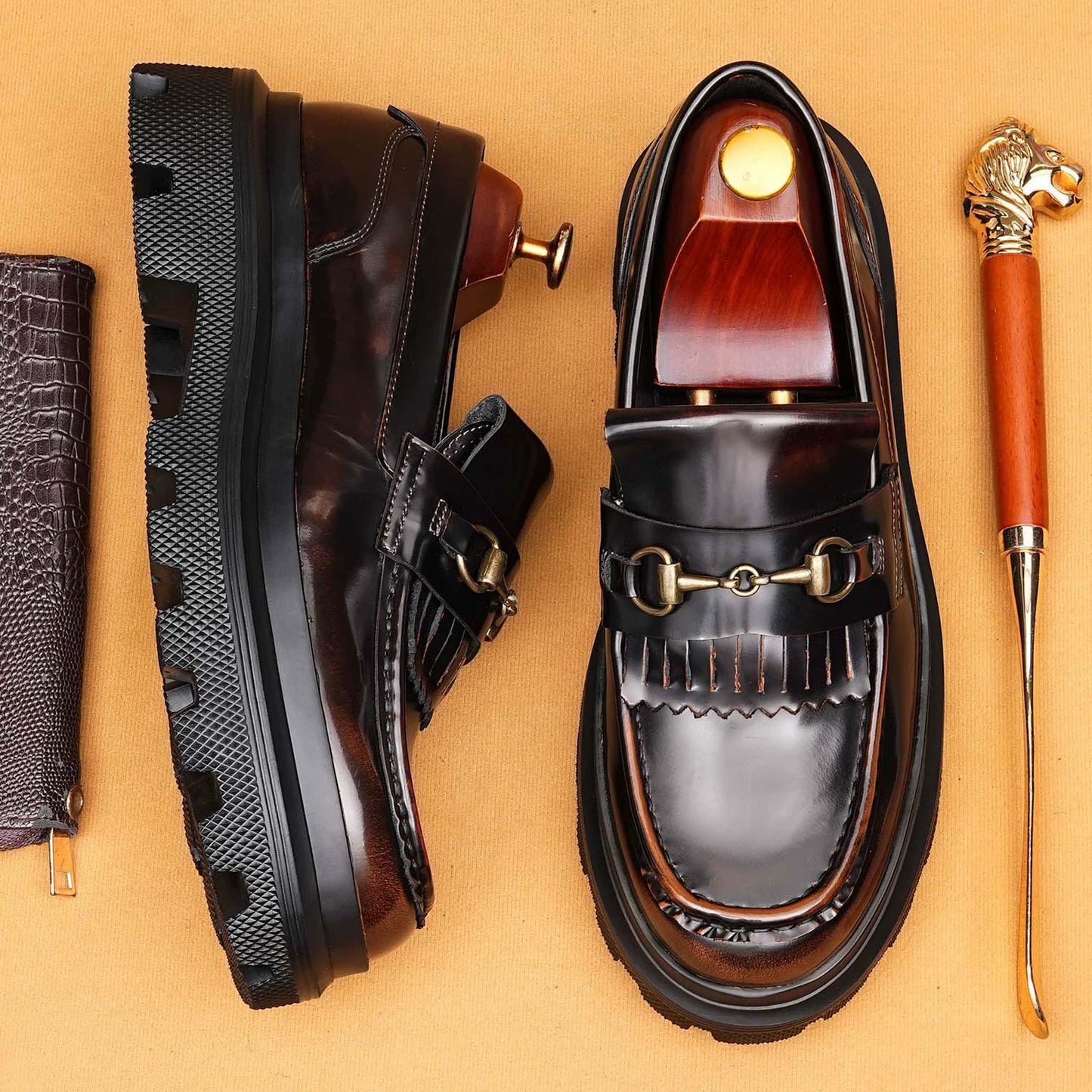 Men’s Thick-Sole Elevator Loafers 86223