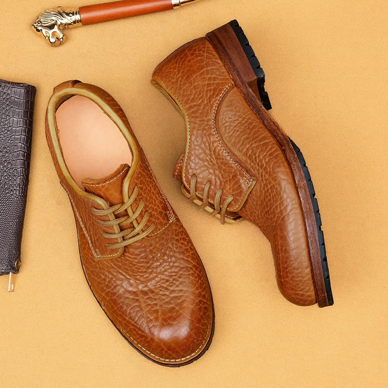 (Ships in 6 days)Men’s Genuine Alligator-Print Leather Shoes 1570-02