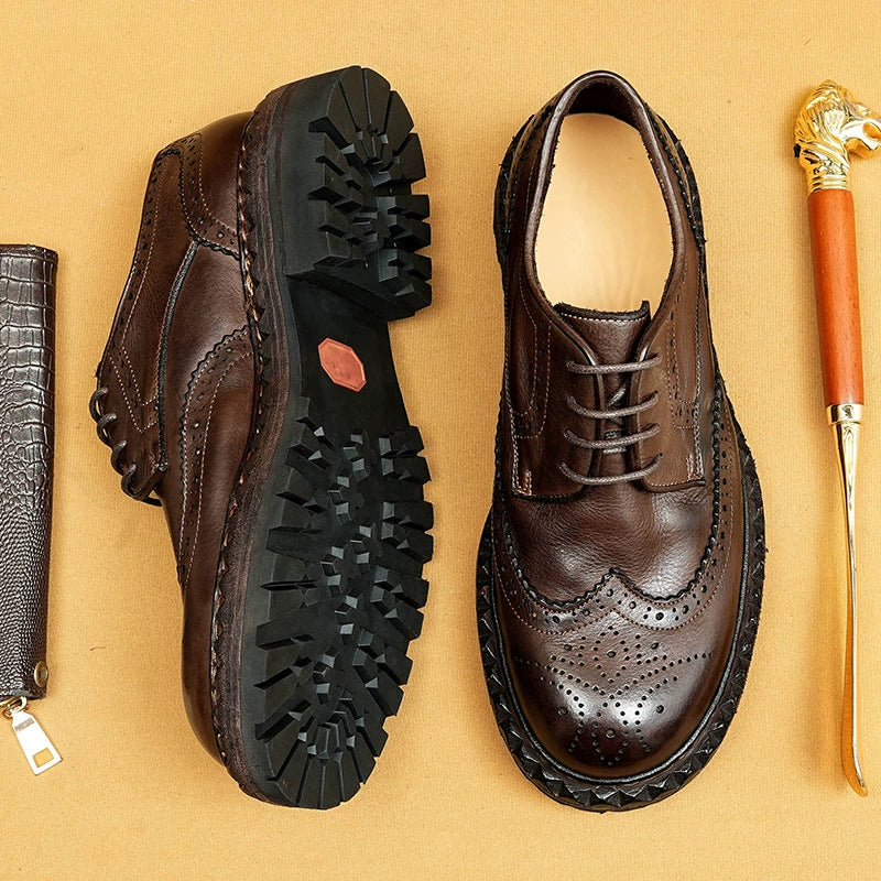 (Ships on 6 days)Men's Genuine Leather Brogue Shoes 82713