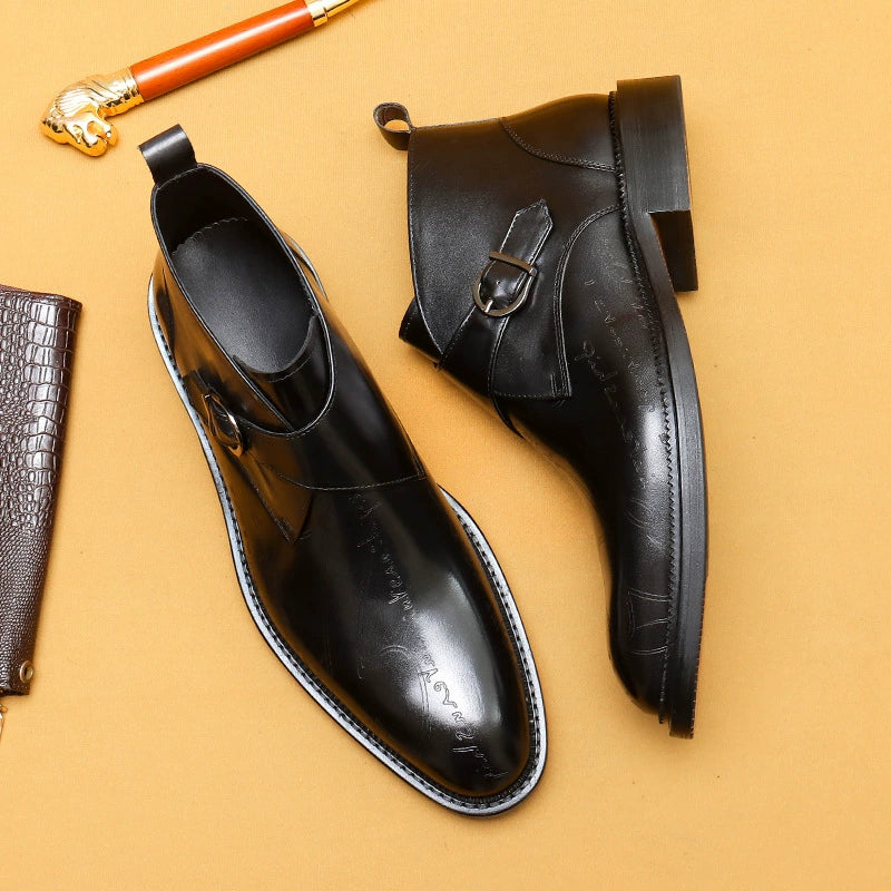 Men’s  Brogue Genuine Leather Martin Boots 89612