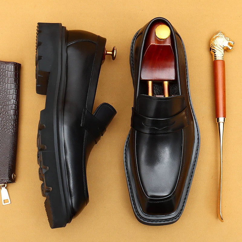 Men’s Thick-Sole Genuine Leather Loafers 68900