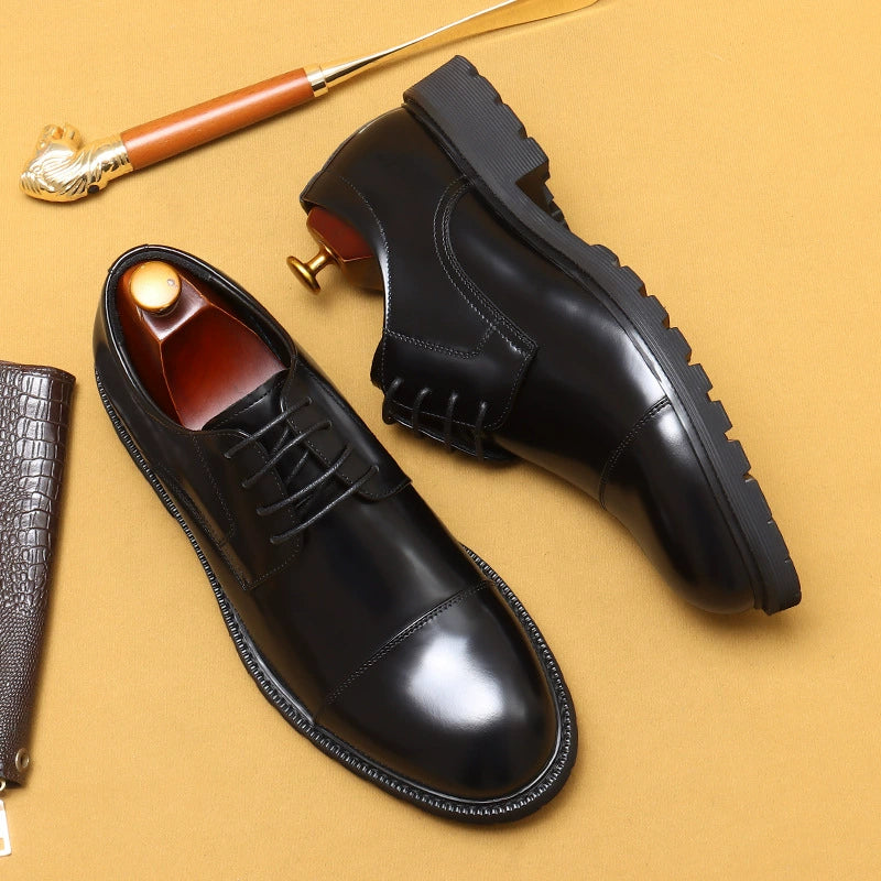 Men’s 3-Cap Genuine Leather Dress Shoes 96117