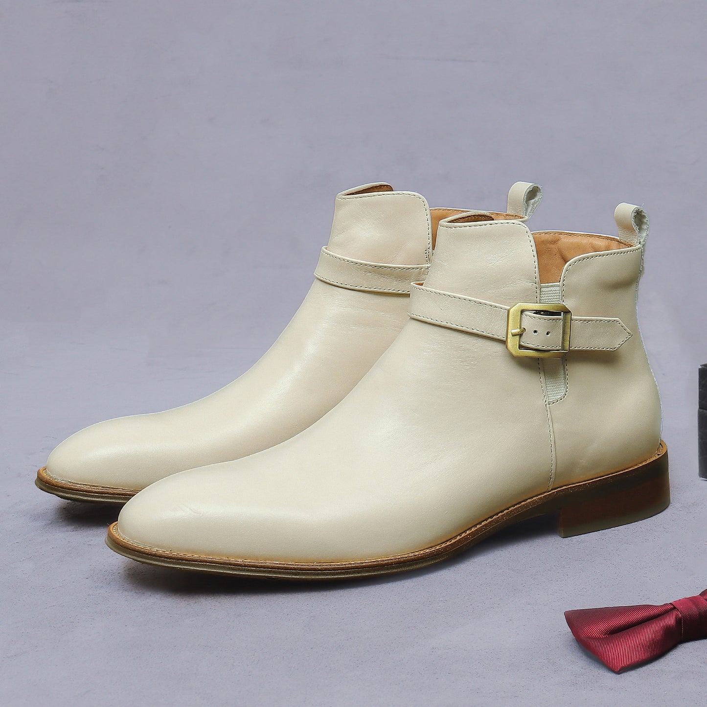 Men’s New Genuine Leather Light-Tone Boots 96196