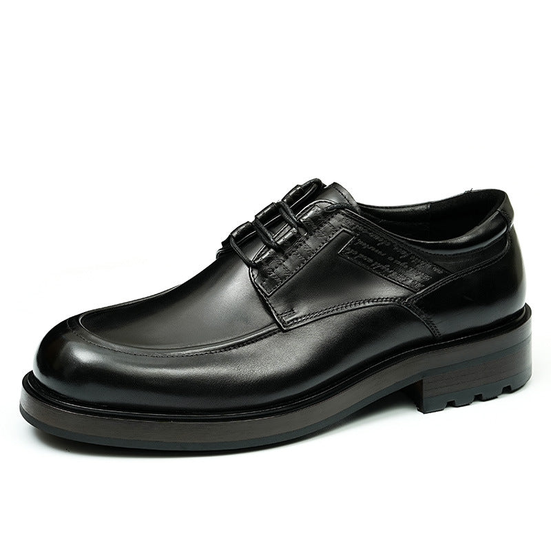 Top Layer Cowhide Men's Leather Shoes Business Casual Shoes Men's Shoes Round Head Genuine Leather British Retro Rub Colored Dress Shoes89622
