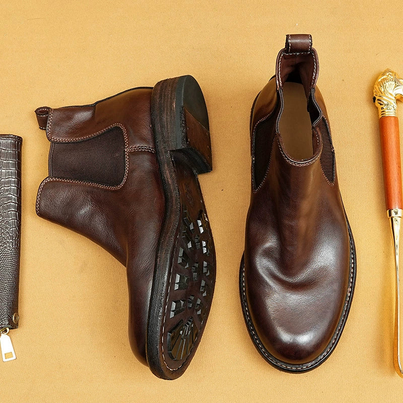 (Ships in 6 days)Men's Goodyear Welted Horsehide Chelsea Boots 82712