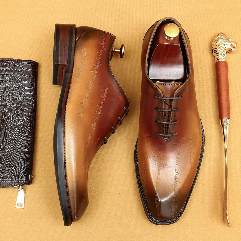 Men’s Genuine Leather Brogue Oxfords 65170