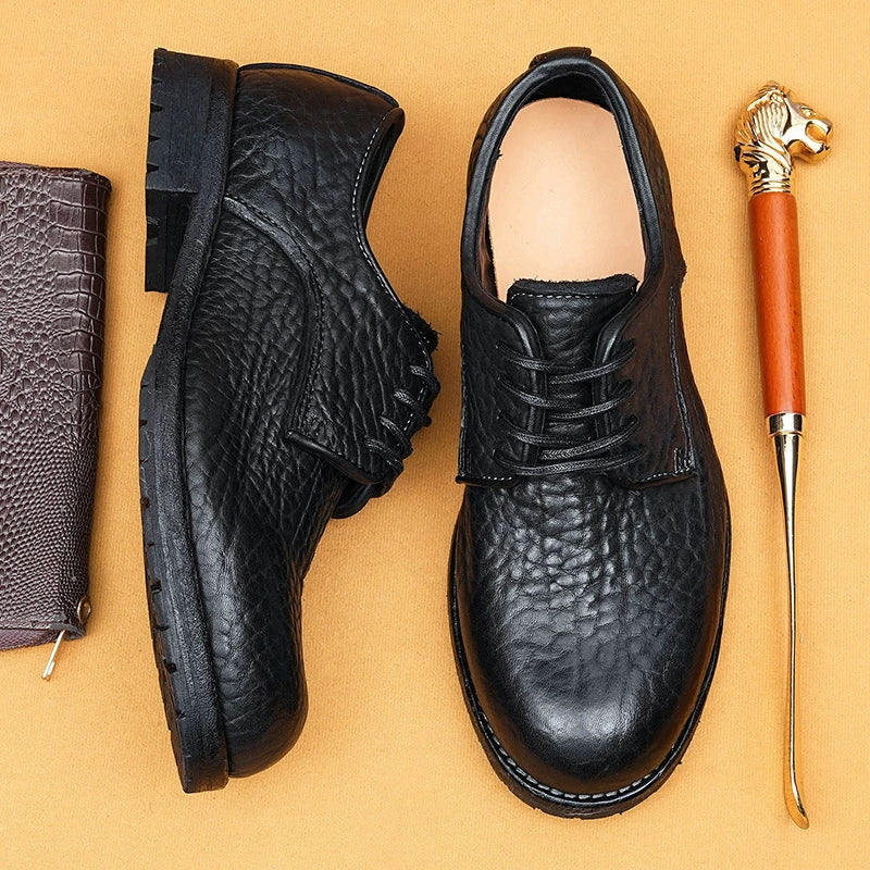 (Ships in 6 days)Men’s Genuine Alligator-Print Leather Shoes 1570-02