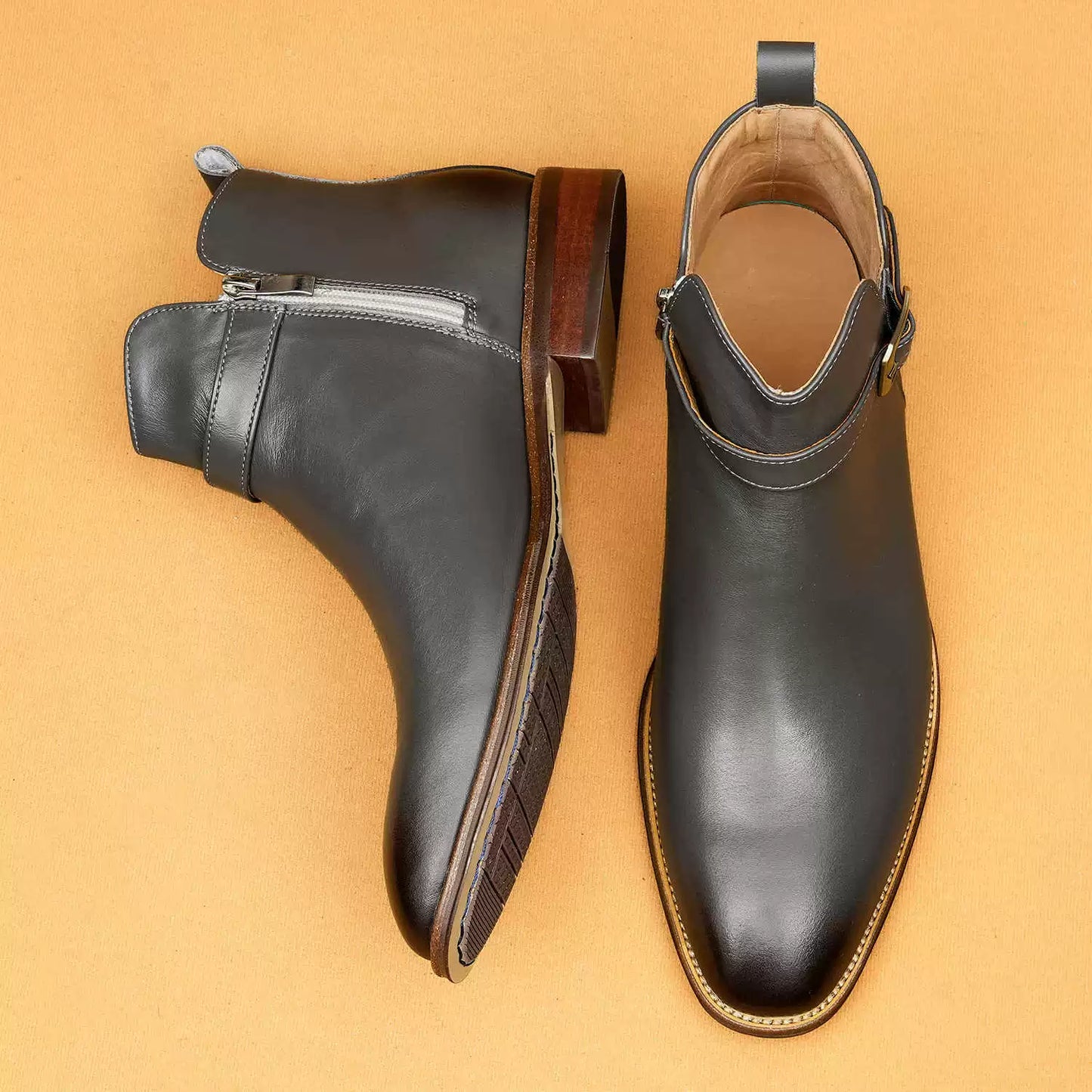 Men’s New Genuine Leather Light-Tone Boots 96196