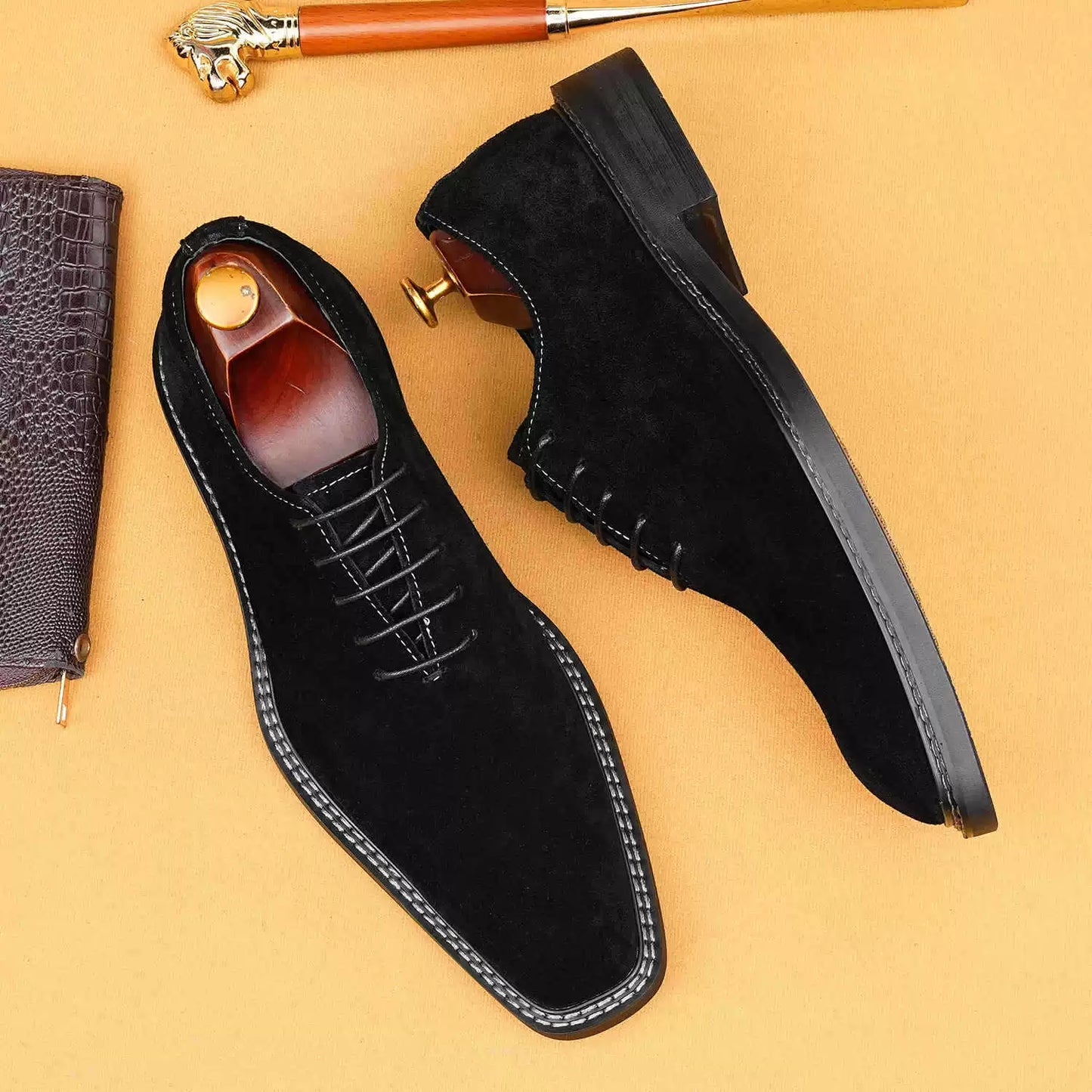 Men’s British Retro Suede Leather Oxford Shoes 96186