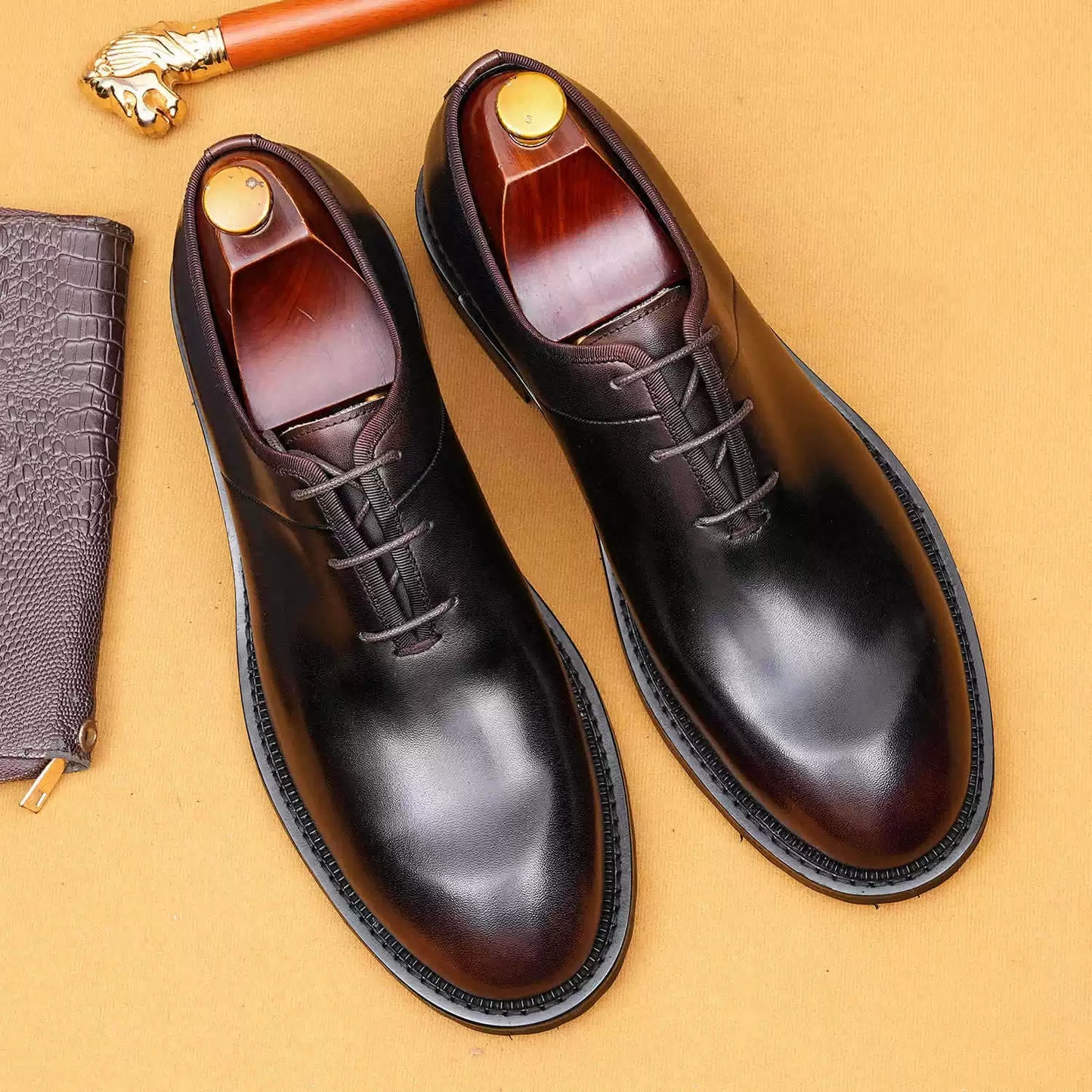 Men’s Round-Toe Formal Wedding Leather Dress Shoes 65177