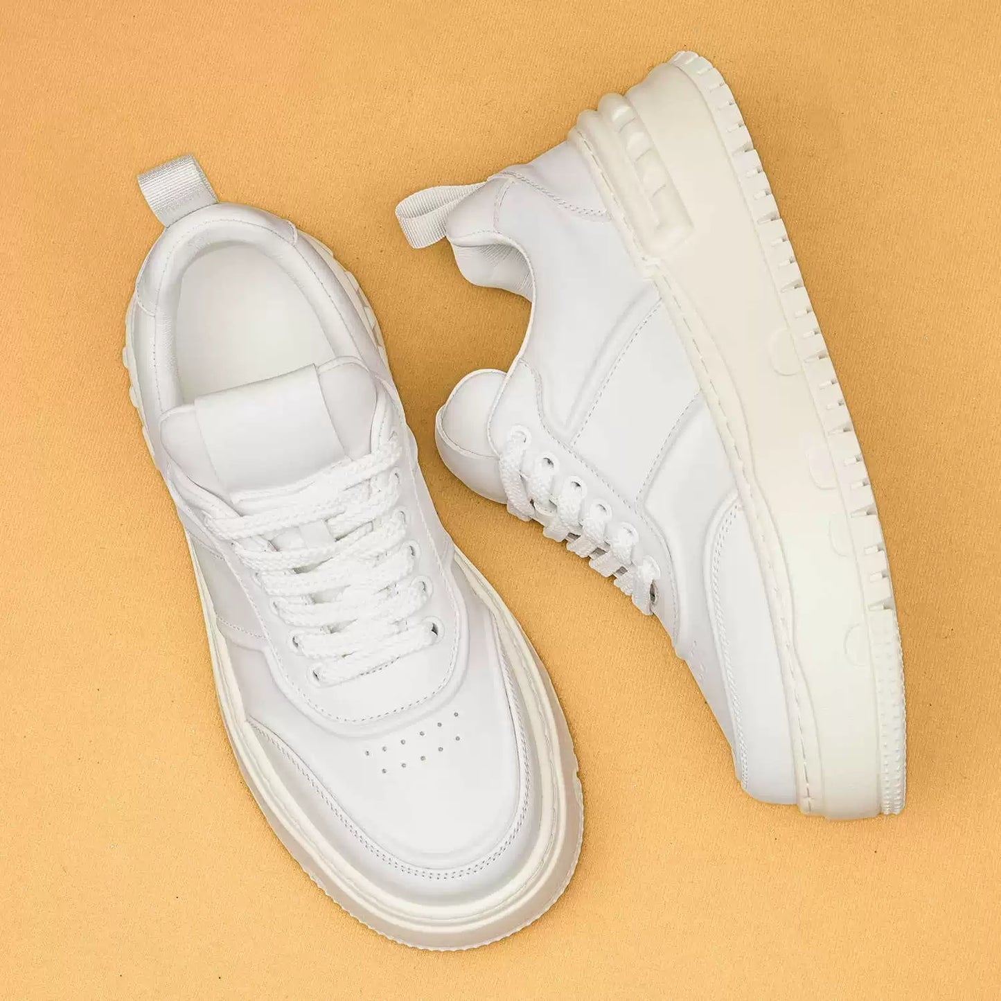 Men’s New Genuine Leather Lace-Up Casual Sneakers 88001