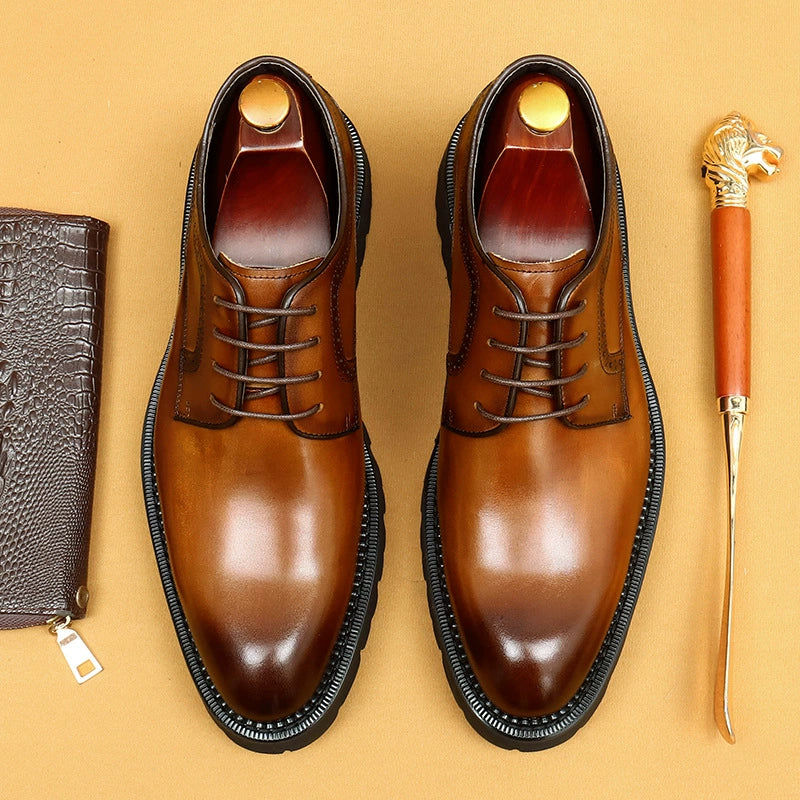 Men’s Handmade Genuine Leather Derby Shoes 96158
